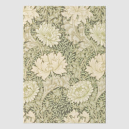 Grünes Blumendesign von Wm Morris Seidenpapier