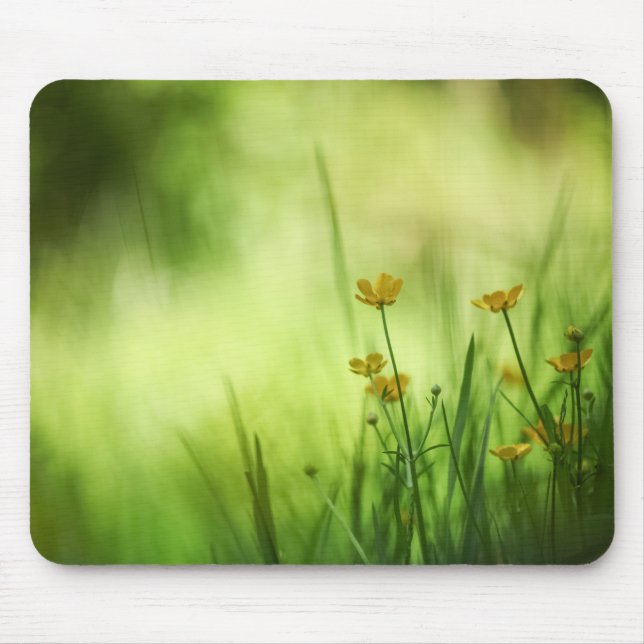 Grünes blumengeschütteltes Foto Mousepad (Vorne)