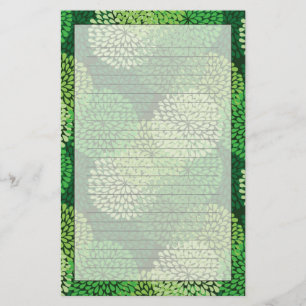 Grünes Blumenmuster Briefpapier