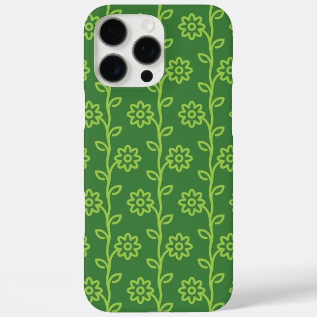 Grünes Blumenmuster Case-Mate iPhone Hülle (Rückseite)