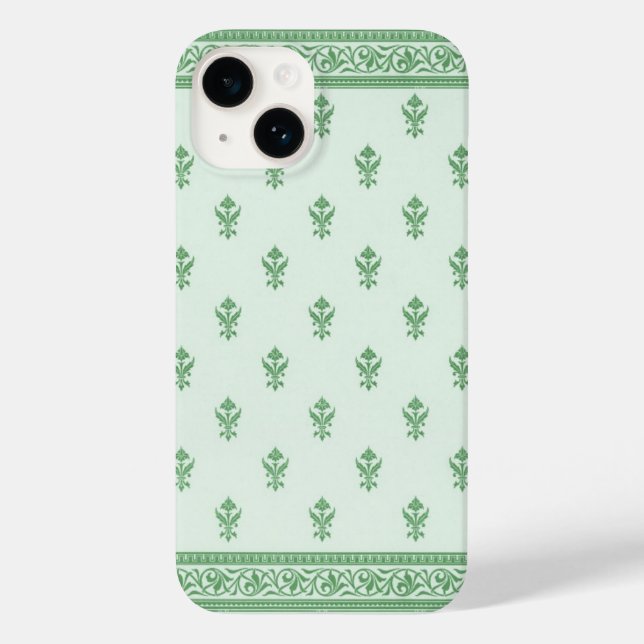 Grünes Blumenmuster  Case-Mate iPhone Hülle (Rückseite)