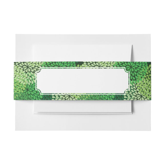 Grünes Blumenmuster Einladungsbanderole (Vorderseite Beispiel)