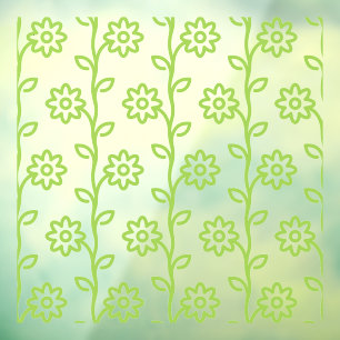 Grünes Blumenmuster Fensteraufkleber