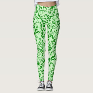 Grünes Blumenmuster G01. L Green BG Leggings