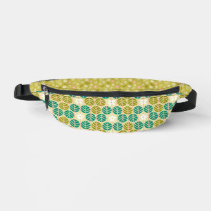 Grünes Blumenmuster Groovy Retroboho Bauchtasche