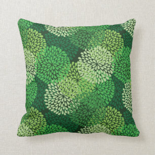 Grünes Blumenmuster Kissen