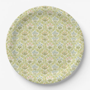 Grünes Blumenmuster Mädchen klassisch grandmilleni Pappteller