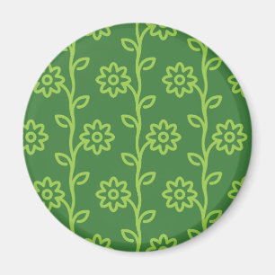 Grünes Blumenmuster Magnet