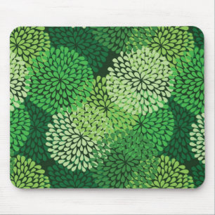 Grünes Blumenmuster Mousepad