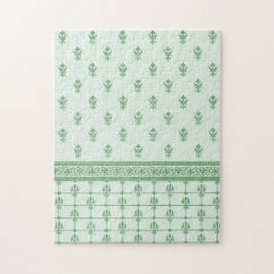 Grünes Blumenmuster Puzzle