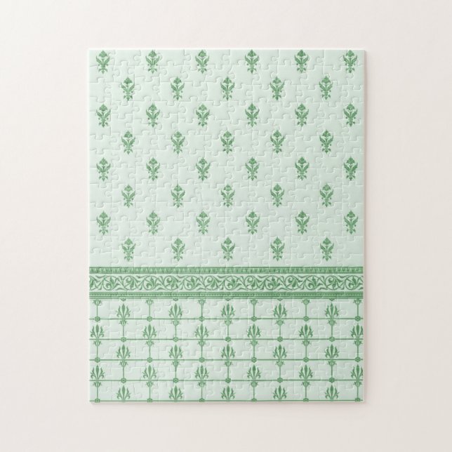 Grünes Blumenmuster Puzzle (Vertikal)