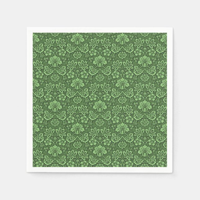 Grünes Blumenmuster Serviette (Vorderseite)
