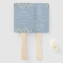 Grünes Blumiges Staubblaues Hochzeitsprogramm