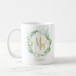 Grünes botanisches Blätter Kranz | Imitate Gold Mr Tasse
