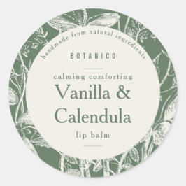 Grünes botanisches Blumengestein Modernes Kleinpro Runder Aufkleber