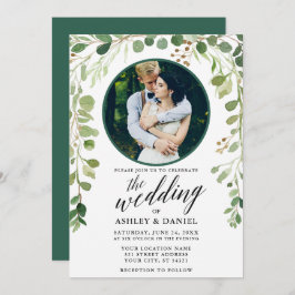Grünes botanisches Foto Einladung