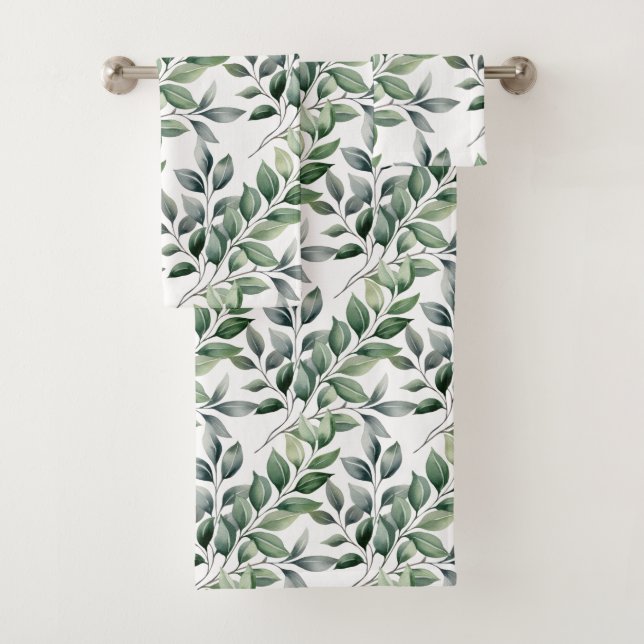Grünes Botanisches Naturhandtuch Set (Insitu)