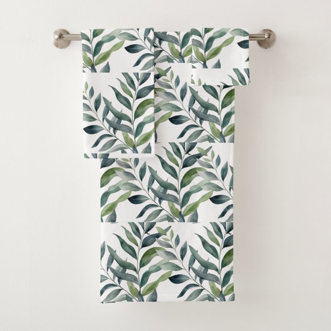 Grünes Botanisches Naturhandtuch Set (Insitu)