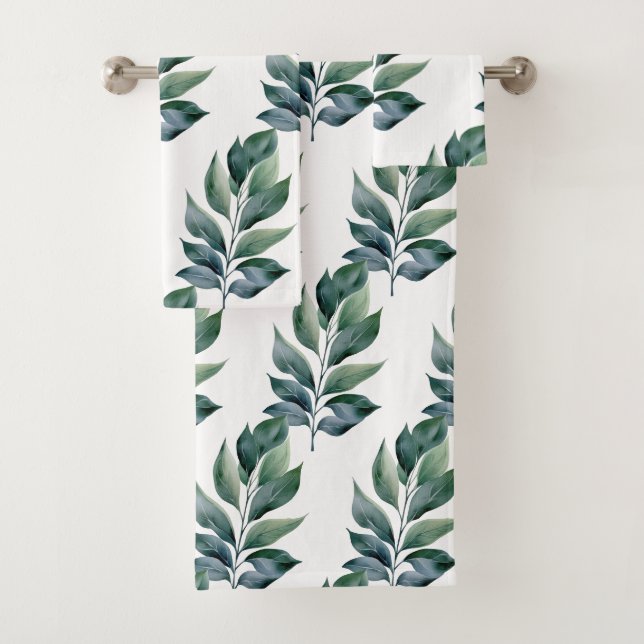 Grünes Botanisches Naturhandtuch Set (Insitu)