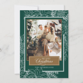 Grünes botanisches Weihnachtsfest-Foto Feiertagskarte