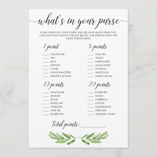 Grünes Brautparty Action Purse Raid Game (Vorderseite)