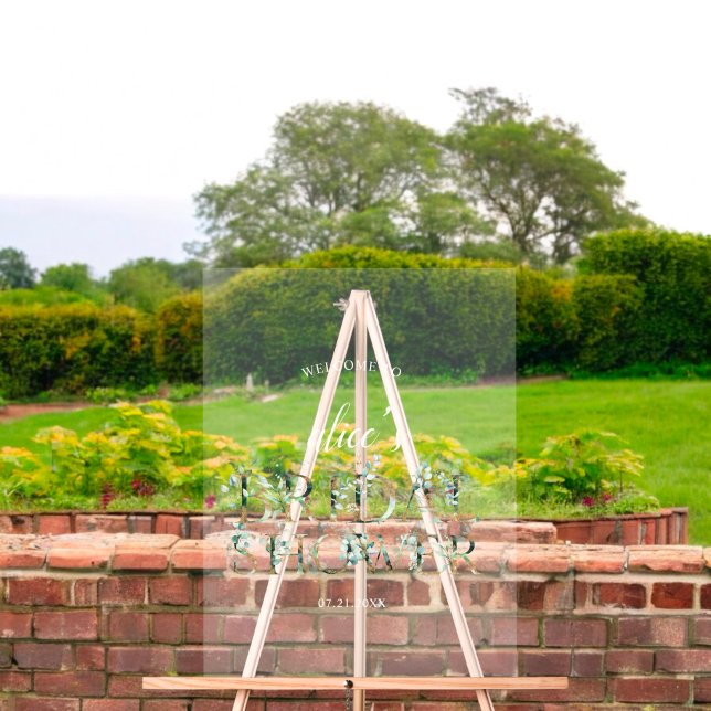 Grünes Brautparty Begrüßung Akryllisches Zeichen Acrylschild (Von Creator hochgeladen)