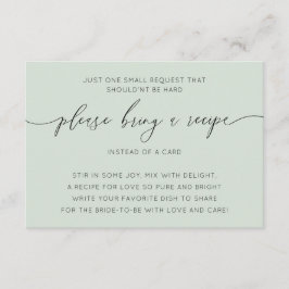 Grünes Brautparty mit einfachem Format Begleitkarte