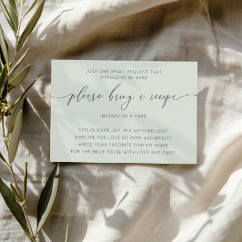 Grünes Brautparty mit einfachem Format Begleitkarte