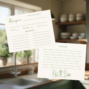 Grünes Brautparty-Rezept Begleitkarte
