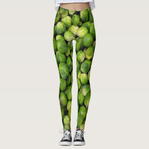 Grünes Brüsseler Gemüsemuster Leggings