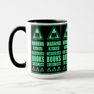 Grünes Buch Liebhaber Warnschild Tasse