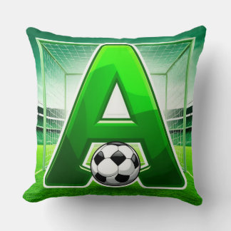 ⚽ Grünes Buchstabe A Fußball-Logo-Stadion-Tor-Spor Kissen