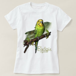 Grünes Budgie Kunst-T-Shirt T-Shirt