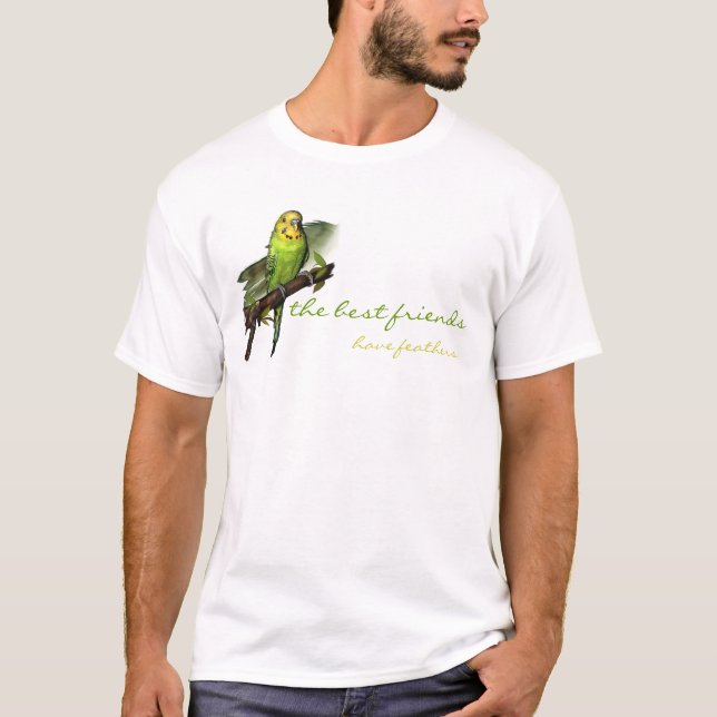 Grünes Budgie Kunst-T-Shirt T-Shirt (Vorderseite)