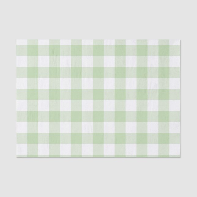 Grünes Büffel-Karo-Muster Seidenpapier (Vorderseite)