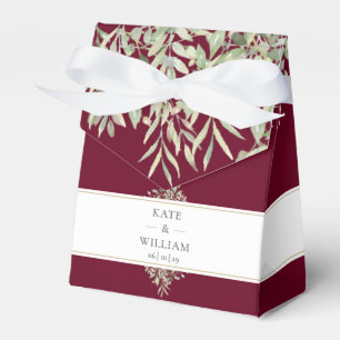 Grünes Burgunder Hochzeits-Dankeschön Geschenkschachtel