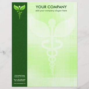 Grünes Caduceus Alternativmedizin-Symbol Formal Briefkopf