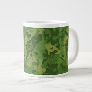 Grünes Cammo/Camoflaume/Hirsch/Elch/Elch/Jagdhund Jumbo-Tasse