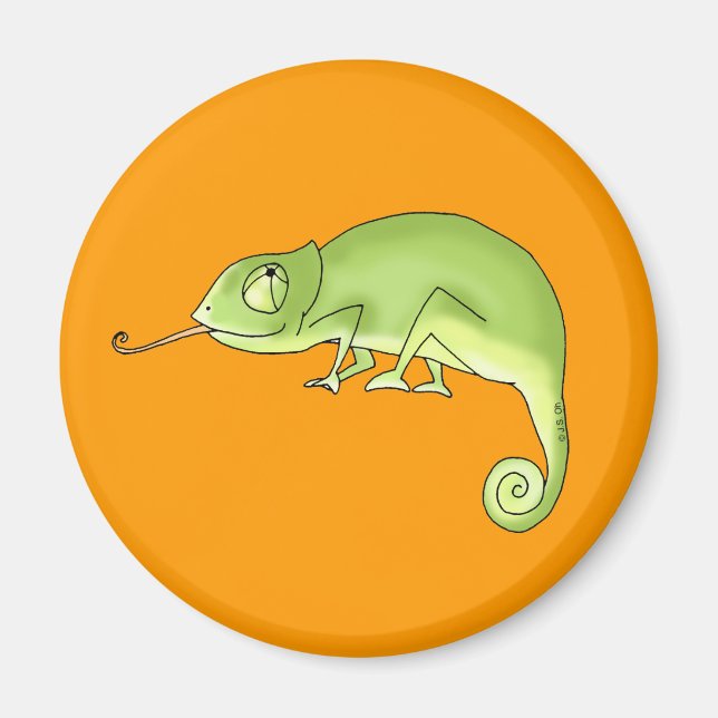 Grünes Chamäleon Magnet (Vorne)