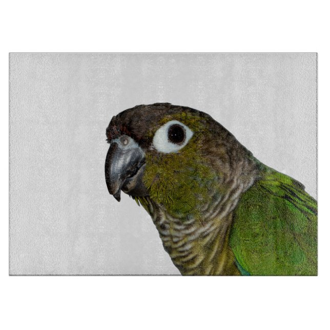 Grünes Cheeked Conure Schneidebrett (Vorderseite)