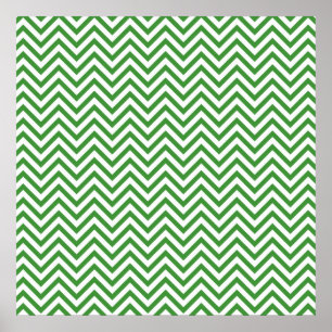 Grünes Chevron-Muster Poster