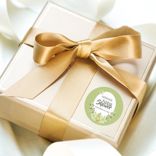 Grünes Clivia Brautparty Runder Aufkleber (Von Creator hochgeladen)