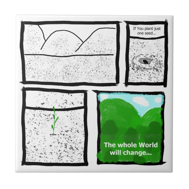 Grünes Comic Fliese (Vorderseite)