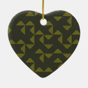 Grünes, cooles, einzigartiges, trendiges Dreiecke- Keramik Ornament