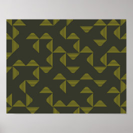 Grünes, cooles, einzigartiges, trendiges Dreiecke- Poster