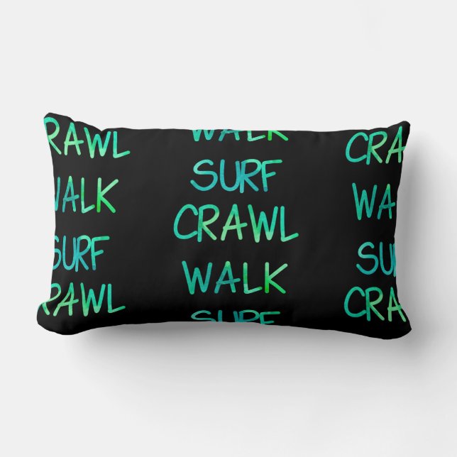 Grünes Crawl Walk Surf Lendenkissen (Vorderseite)