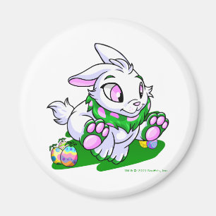 Grünes Cybunny, das durch neggs läuft Magnet