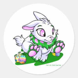 Grünes Cybunny, das durch neggs läuft Runder Aufkleber
