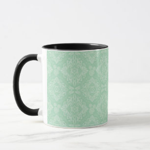 Grünes Damastmuster Tasse