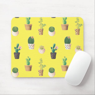 Grünes Dessert Sukkulente Kakteen in Pots Mousepad